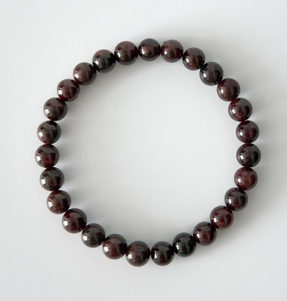 Granaat Armband – Rode Natuursteen Kralen Elastisch, Nieuw, Ophalen of Verzenden, Elastiek, Met edelsteen
