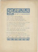 Bernard Willem Wierink typo litho "Sonnet Aan Dr C. Kerbert", Ophalen