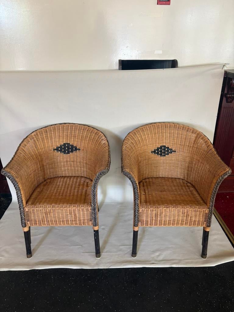 2 rieten stoelen, Antiek en Kunst, Curiosa en Brocante, Ophalen