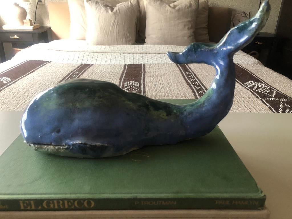 Handgemaakte walvis van keramiek, Antiek en Kunst, Kunst | Beelden en Houtsnijwerken, Ophalen of Verzenden