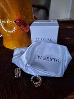 Ti Sento Oorbellen Zilver Roségoudkleurig met Zirkonia, Ophalen of Verzenden