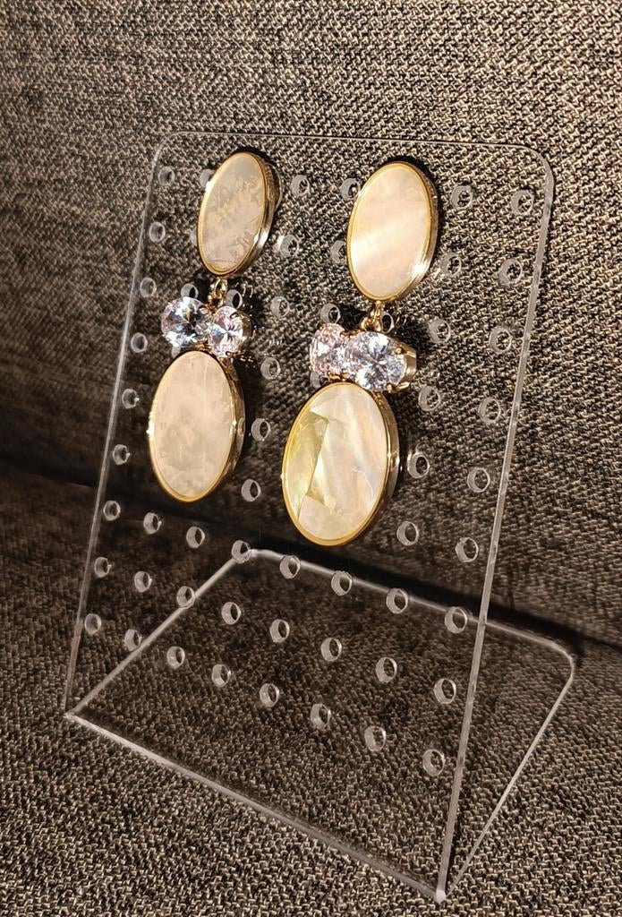 Oorbellen Oorhangers Otazu Crystal Light Beige NIEUW, Sieraden, Tassen en Uiterlijk, Oorbellen, Overige materialen, Met edelsteen