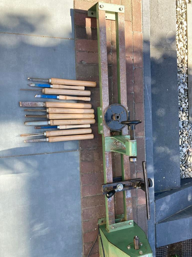 Ferm Houtdraaibank met beitels en gutsen, Ophalen, Gebruikt, Houtdraaibank, 1000 mm of meer