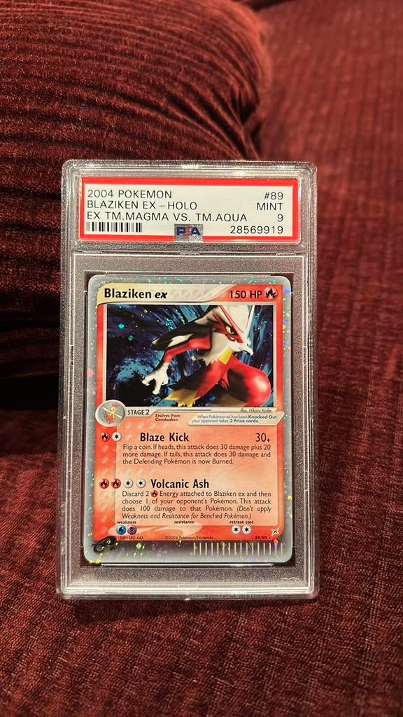 Blaziken Ex 2004 Team Magma vs Team Aqua PSA 9, Ophalen of Verzenden, Zo goed als nieuw