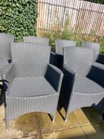 8 mooie antracietgrijze wicker tuinstoelen, Tuin en Terras, Ophalen, Zo goed als nieuw, Wicker