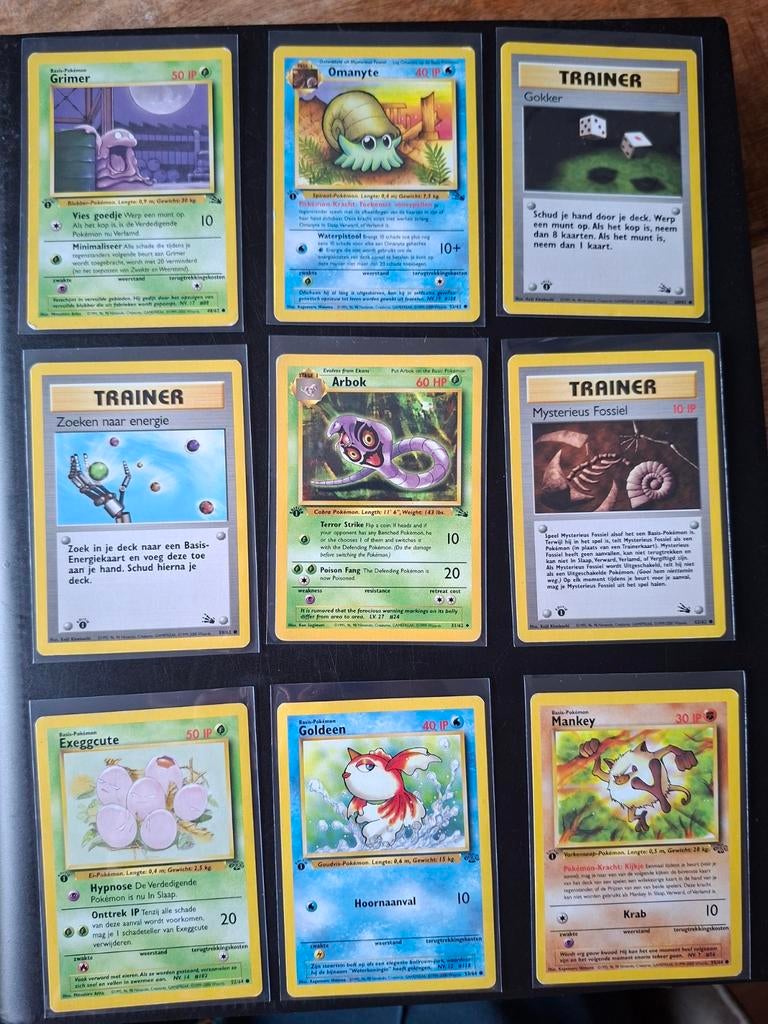 1st editions NL series fossil en jungle, Ophalen of Verzenden, Zo goed als nieuw, Meerdere kaarten