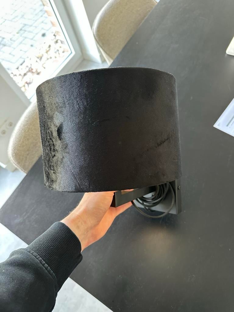 Wandlamp (zwart en goud), Huis en Inrichting, Lampen | Wandlampen, Ophalen, Gebruikt, Metaal