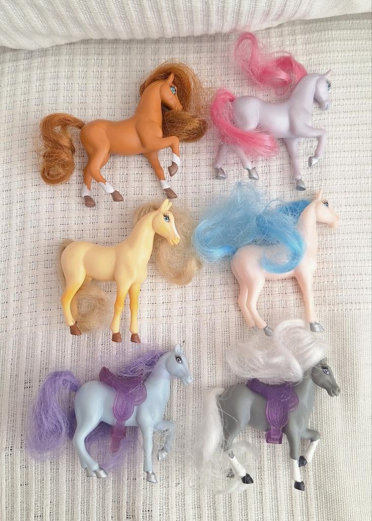 6 Barbie vintage mini paarden, Ophalen of Verzenden, Zo goed als nieuw