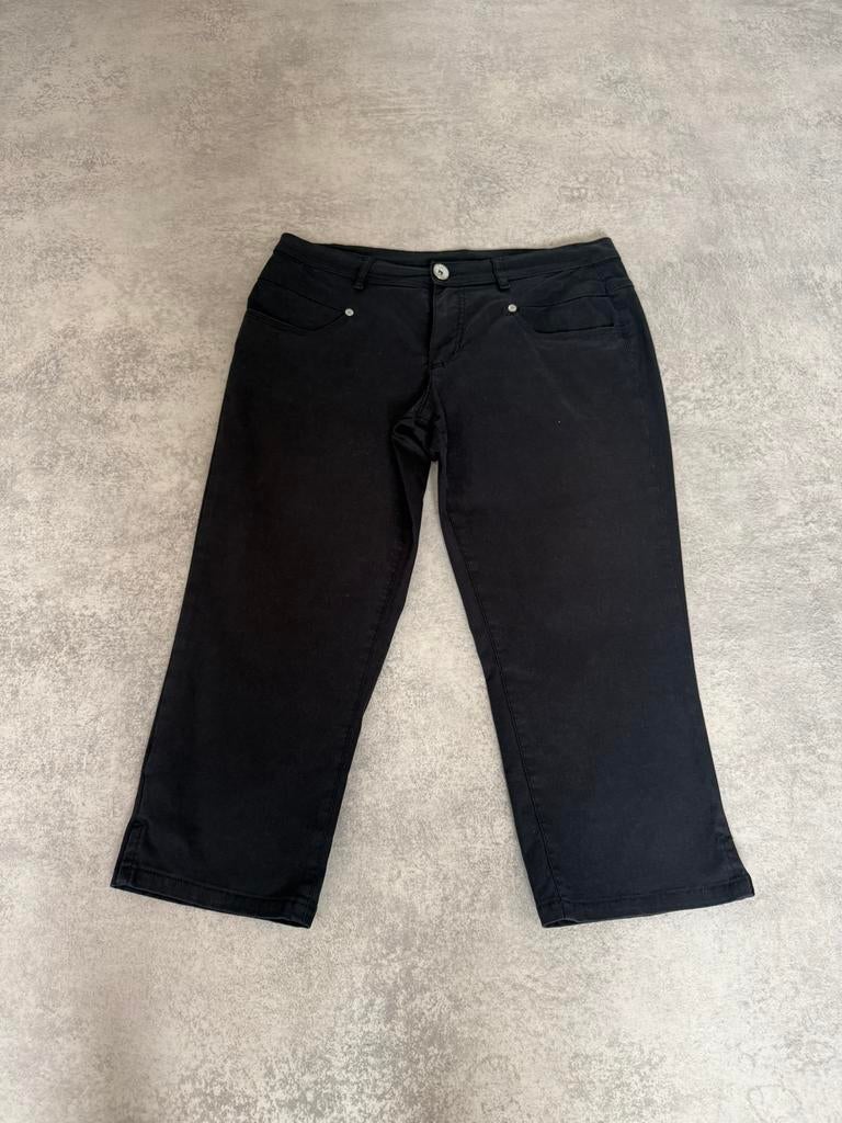 My Style, zwarte capri broek, maat 42, Ophalen of Verzenden, Gedragen, Zwart, W33 - W36 (confectie 42/44)