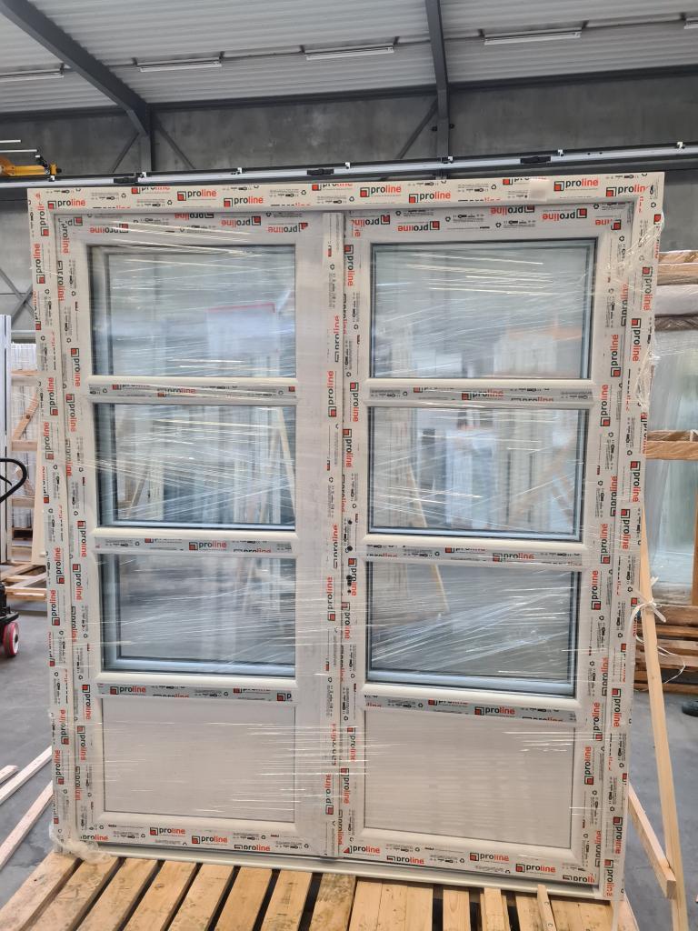 Kunststof dubbele deur RAL 7016 150 - 175 x 204 cm, Niet ingevuld, Kunststof, Deurkozijn, Niet ingevuld