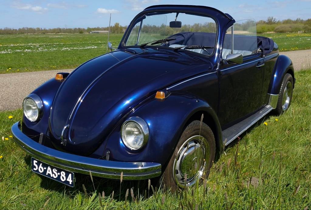 Volkswagen kever, cabrio, 1974 blauw , oldtimer, Beetle (Kever), Cabriolet, Blauw, Origineel Nederlands