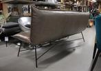 Luxe eetkamerbank VIDAR Jess Design metaal leer 195 cm., Ophalen, Zo goed als nieuw, Leer, Vijf, Zes of meer stoelen