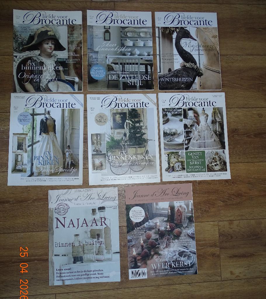 6X "LIEFDE VOOR BROCANTE +2X JEANNE D'ARC LIVING-TIJDSCHRIFT, Ophalen of Verzenden