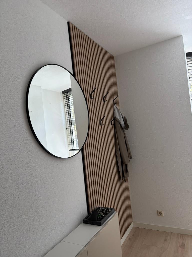 Ikea Lindbyn spiegel zwart - 80 cm, ZGAN, Ophalen, Zo goed als nieuw, 75 tot 100 cm, Minder dan 100 cm