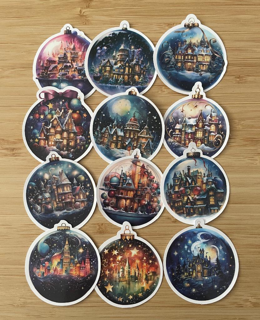 Kerstballen stickers, Hobby en Vrije tijd, Verzenden, Nieuw, Meerdere stickers