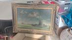 Mooie landschap v. j. De bruijs  oude olie verf 73,7 53,3, Ophalen of Verzenden
