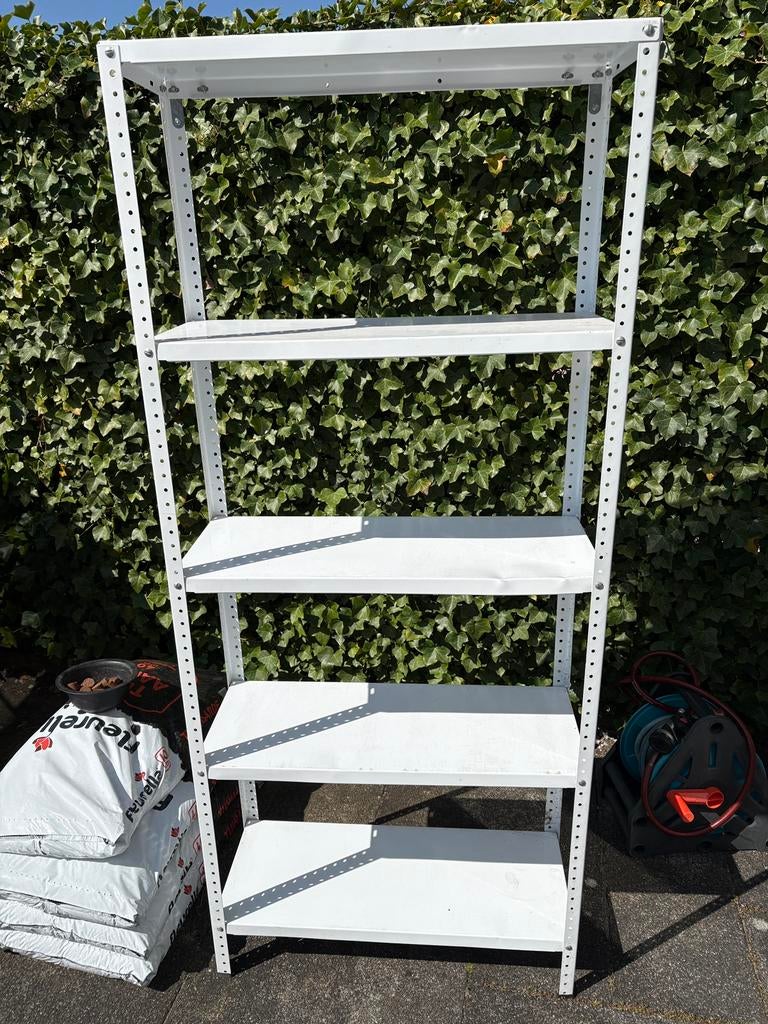 Metalen stelling wit, Ophalen, Gebruikt