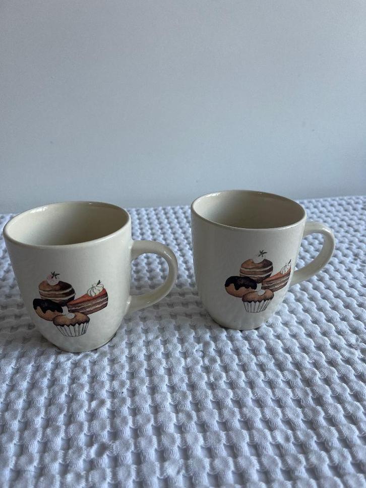 2 theemokken Jet ter Steege “Cake make my day” Samenprijs(6), Huis en Inrichting, Keuken | Servies, Zo goed als nieuw, Overige typen