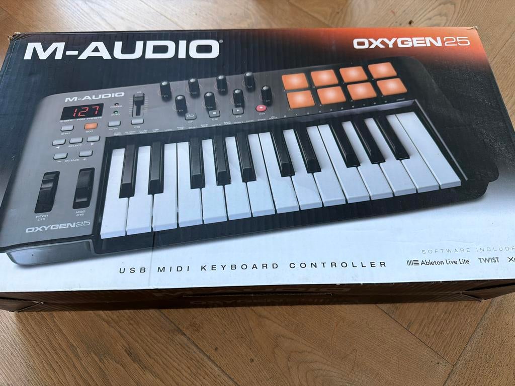 M-Audio Oxygen 25 MIDI-controller - Compact & Compleet, Overige merken, Verzenden, Overige aantallen, Zo goed als nieuw