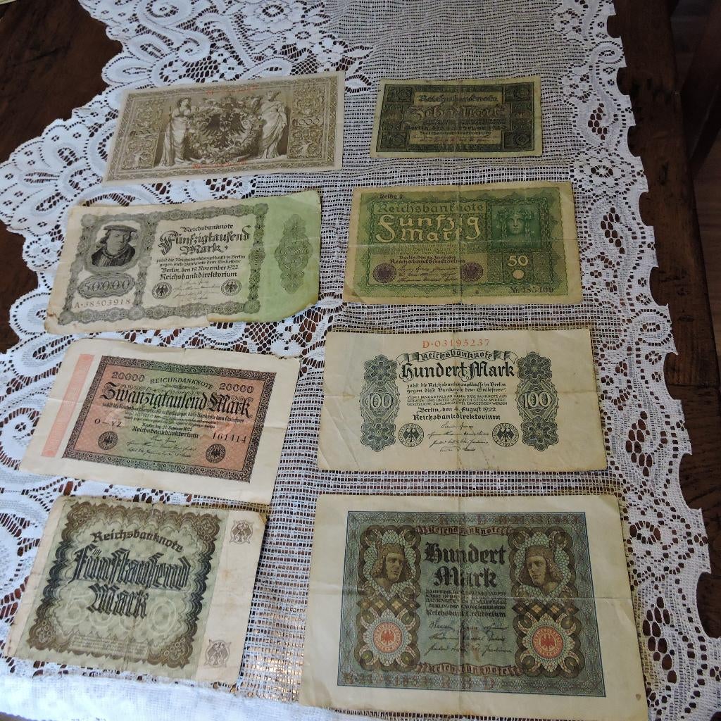 Weimar 8x biljetten 1917-1922 Duitsland noodgeld, Postzegels en Munten, Bankbiljetten | Europa | Niet-Eurobiljetten, Ophalen of Verzenden