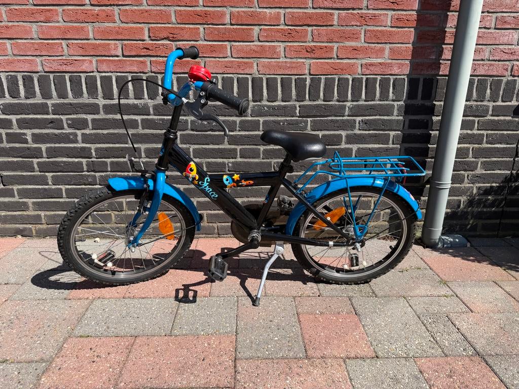 BFK kinderfiets 18 inch met spaakreflectoren, Ophalen, Zo goed als nieuw, Terugtraprem, 16 tot 20 inch