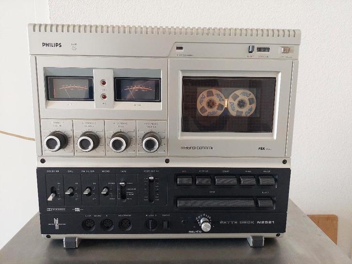 Philips N-2521 Cassettedeck, Audio, Tv en Foto, Cassettedecks, Enkel, Philips, Tape counter, Ophalen