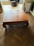 Houten opiumtafel 1x1 meter, Huis en Inrichting, Ophalen, Gebruikt, Vierkant, 50 tot 100 cm