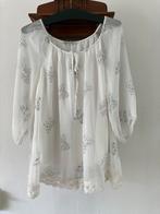 M&G witte blouse zijde met viscose mt M izgs, Ophalen of Verzenden, Gedragen, Maat 38/40 (M), Wit