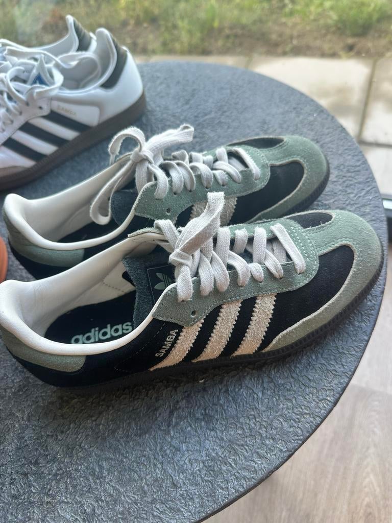 Adidas Samba OG sneakers - Zwart/Groen, Kleding | Dames, Ophalen of Verzenden, Gedragen, Zwart, Sneakers of Gympen