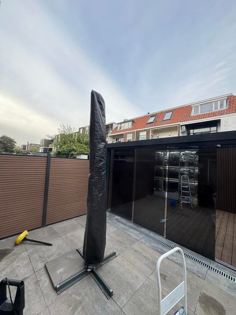 Parasol 4x3, Tuin en Terras, Ophalen, Zo goed als nieuw