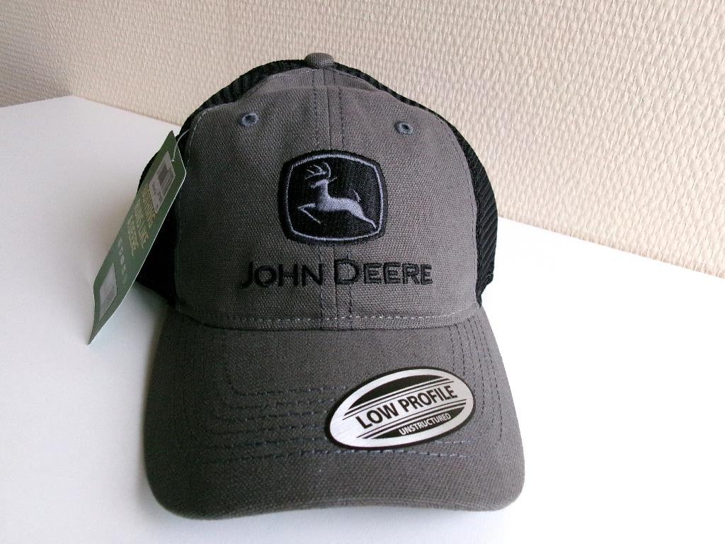 John Deere Pet donkergrijs met zwart gaas *NIEUW*, John Deere, Nieuw, Pet, One size fits all