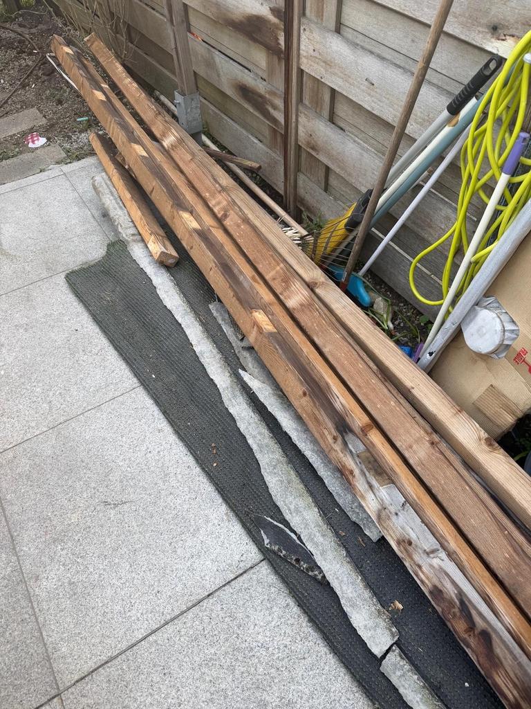 Gebruikte balken en latten - diverse lengtes en diktes, Doe-het-zelf en Verbouw, Hout en Planken, Ophalen, Gebruikt, 25 tot 50 mm