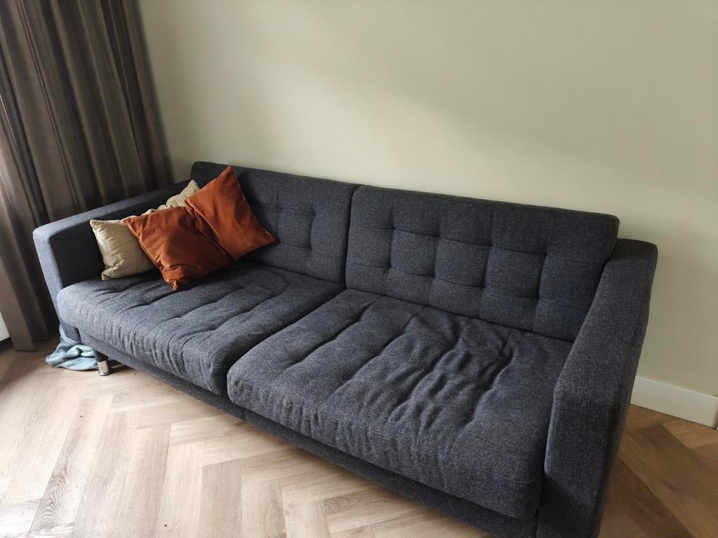 Mooie donkergrijze bank, Ophalen, Zo goed als nieuw, 75 tot 100 cm, Tweepersoons