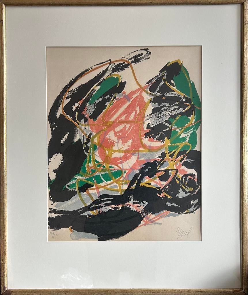 Karel Appel litho in lijst genummerd en gesigneerd, Antiek en Kunst, Kunst | Litho's en Zeefdrukken, Ophalen
