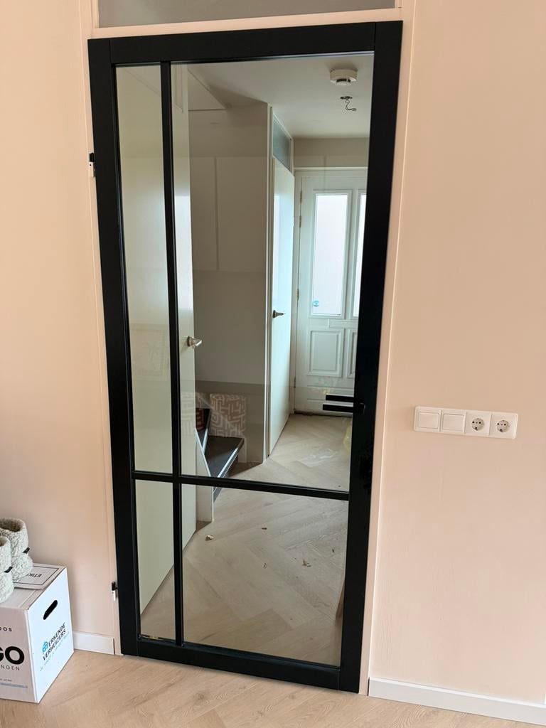 Deur staal look 211 x 88, Doe-het-zelf en Verbouw, Deuren en Horren, Ophalen, Gebruikt, 80 tot 100 cm, Binnendeur