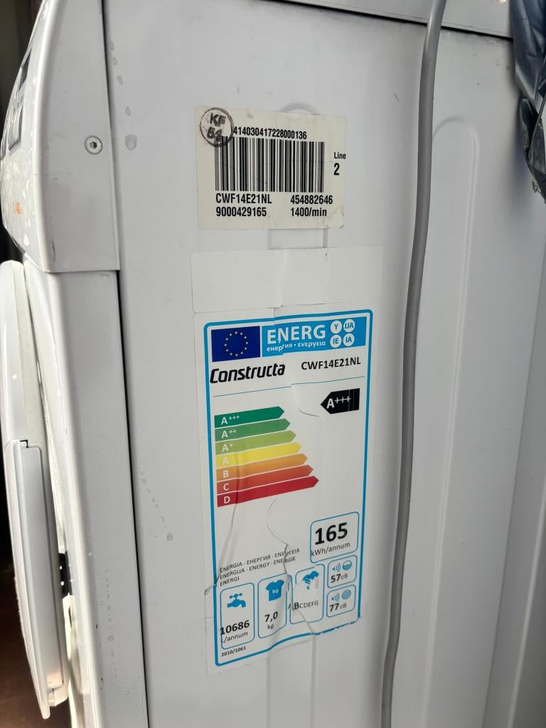 Constructa CWF14E21NL - 7kg  | A+++ wasmachine, Witgoed en Apparatuur, Wasmachines, Ophalen, Gebruikt, Voorlader, 85 tot 90 cm