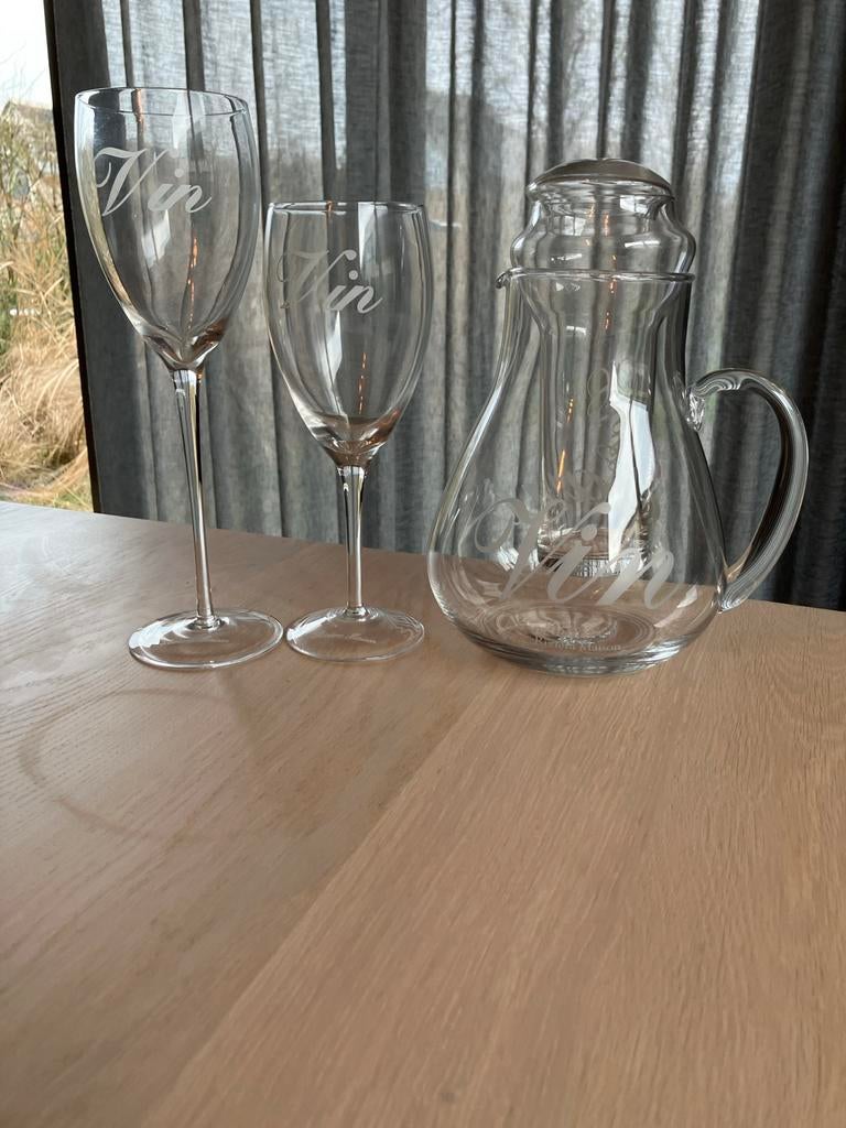 Riviera Maison Vin Blanc Glazen & Wijnkoeler, Huis en Inrichting, Keuken | Keukenbenodigdheden, Zo goed als nieuw, Ophalen