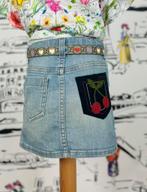 Gucci stretch denim geborduurd rokje maat 6, Meisje, Gucci EU, Zo goed als nieuw, Jurk of Rok