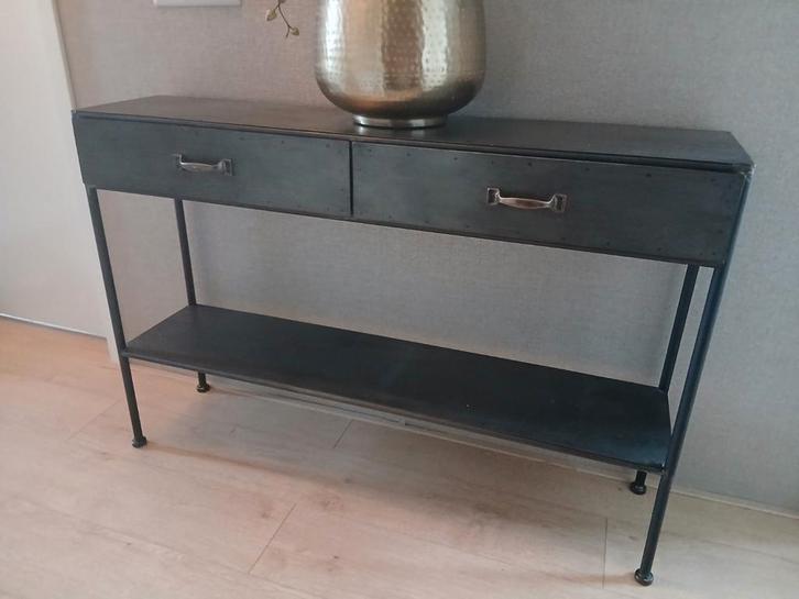 PTMD sidetable metaal, Huis en Inrichting, Tafels | Sidetables, Gebruikt, 25 tot 50 cm, 100 tot 150 cm, Rechthoekig, Metaal, Ophalen