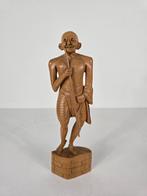 Beeld Mahatma Gandhi, hout, India, tweede helft 20e eeuw, Ophalen of Verzenden