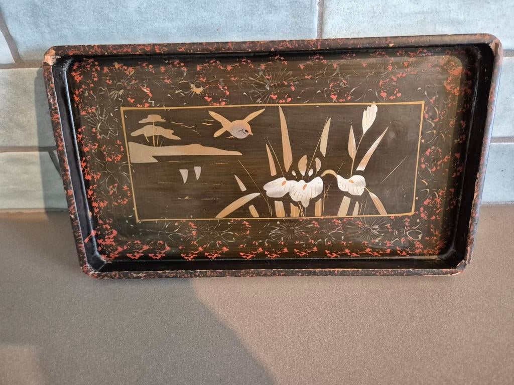 Antiek Chinees Lakwerk Dienblad, Ophalen of Verzenden