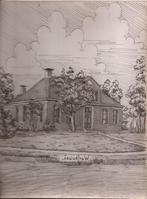 Warfhuisen Boerderij Tekening Sievers 1948 Warfhuizen, Antiek en Kunst, Ophalen of Verzenden