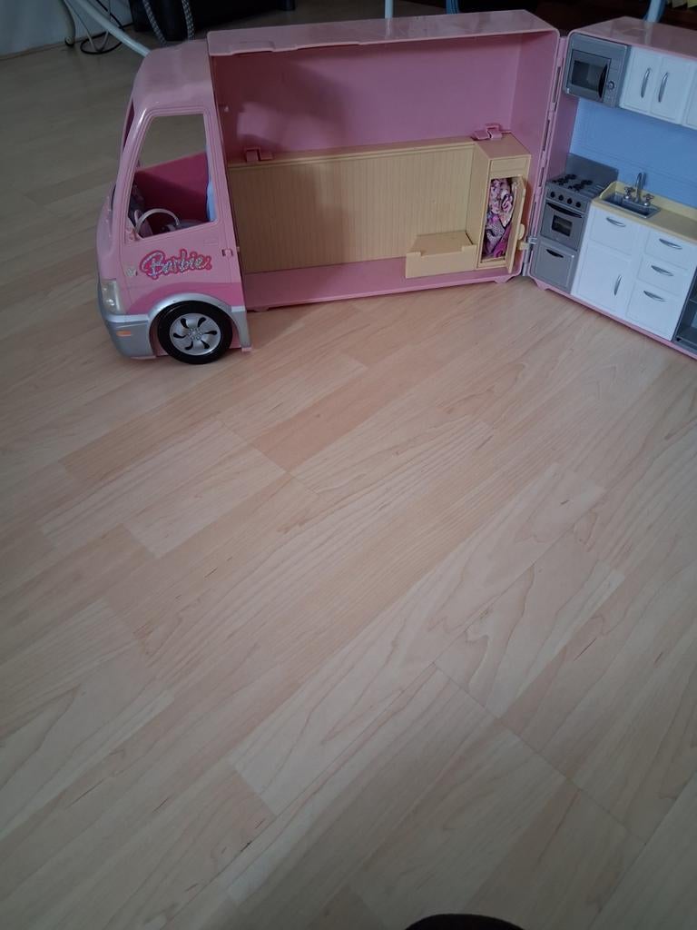 Barbie Camper Roze Speelset met Accessoires, Ophalen, Gebruikt, Meisje