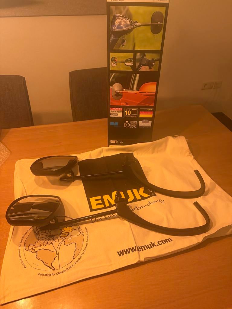 Emuk caravan spiegels Tiguan type 100158 met XL spiegels, Ophalen, Zo goed als nieuw