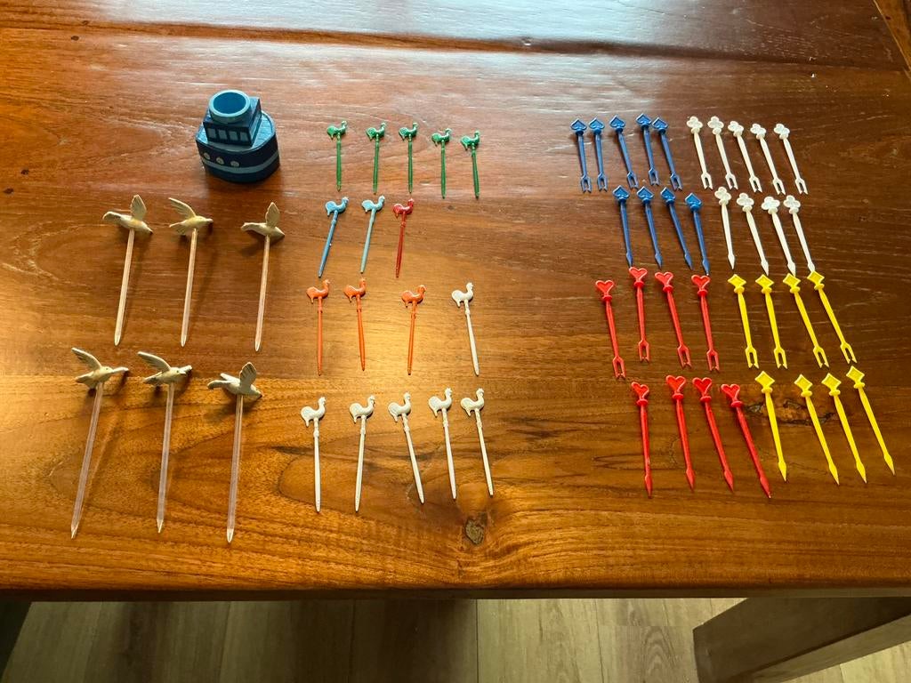 RETRO COCKTAILPRIKKERS, + BOOTJE MET PRIKKERS, Ophalen of Verzenden, Huis en Inrichting