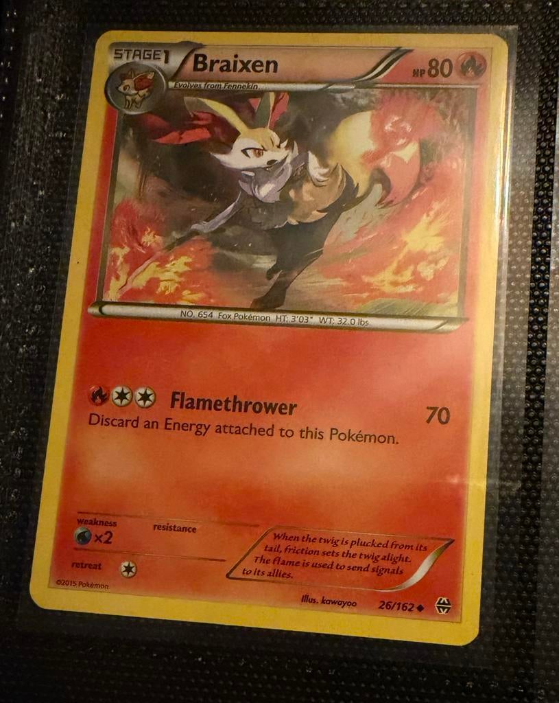 Pokémon Kaart: Braixen (26/162), Verzenden, Zo goed als nieuw, Losse kaart