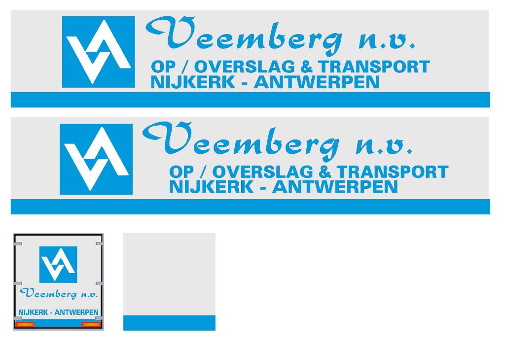 Vrachtauto decal 1:50 Veemberg Nijkerk-Antwerpen, Verzenden, Nieuw, Bus of Vrachtwagen, Overige merken