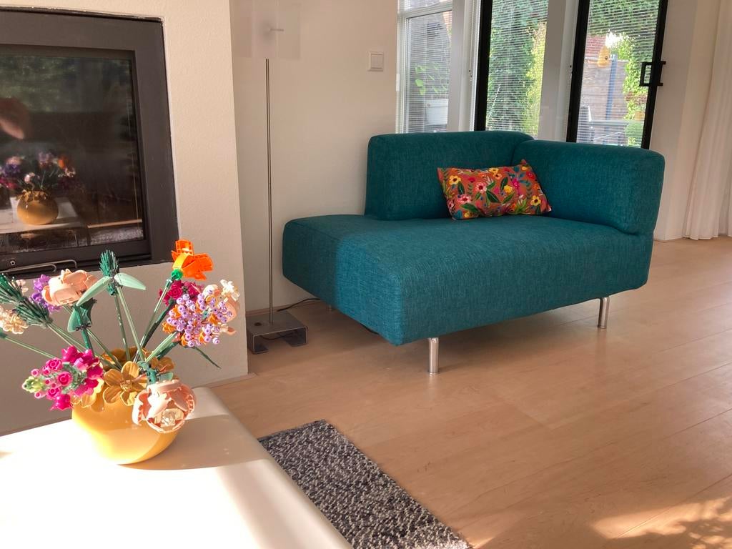 Cassina Met chaise longue in petrol kleur, Ophalen, Eenpersoons, 75 tot 100 cm, Zo goed als nieuw