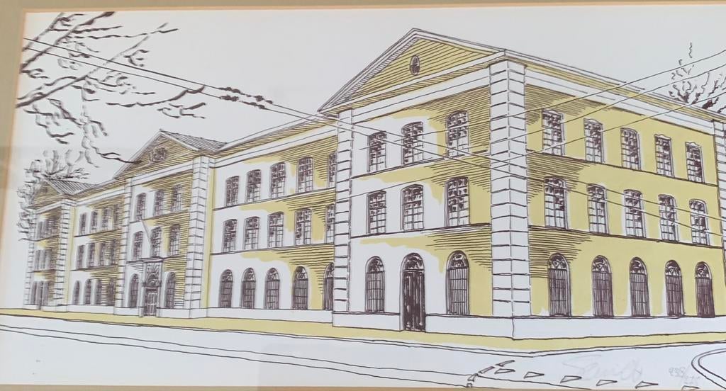 Ets Sarphatistr. 110. A’dam. Voormalig districtsbureau RP, Antiek en Kunst, Kunst | Etsen en Gravures, Ophalen of Verzenden