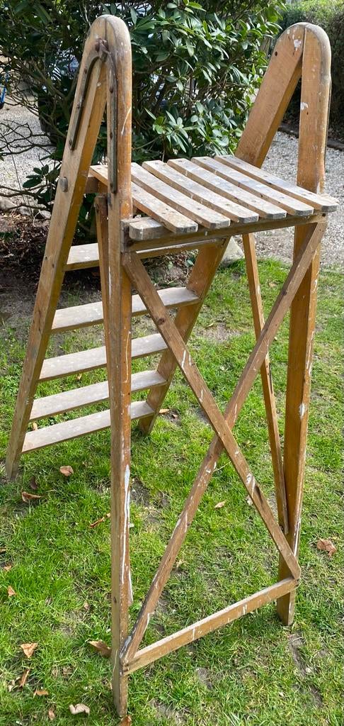 Retro stevige houten keukentrap, Gebruikt, Trap, Ophalen of Verzenden, Opvouwbaar of Inschuifbaar